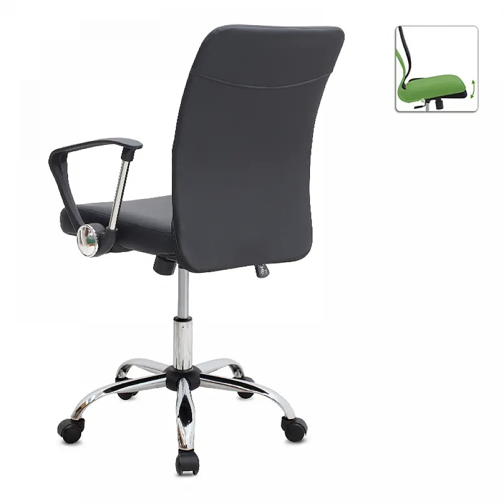 Καρέκλα γραφείου Avelon Megapap από τεχνόδερμα χρώμα μαύρο 60x56x94/103εκ. | GP040-0027,1