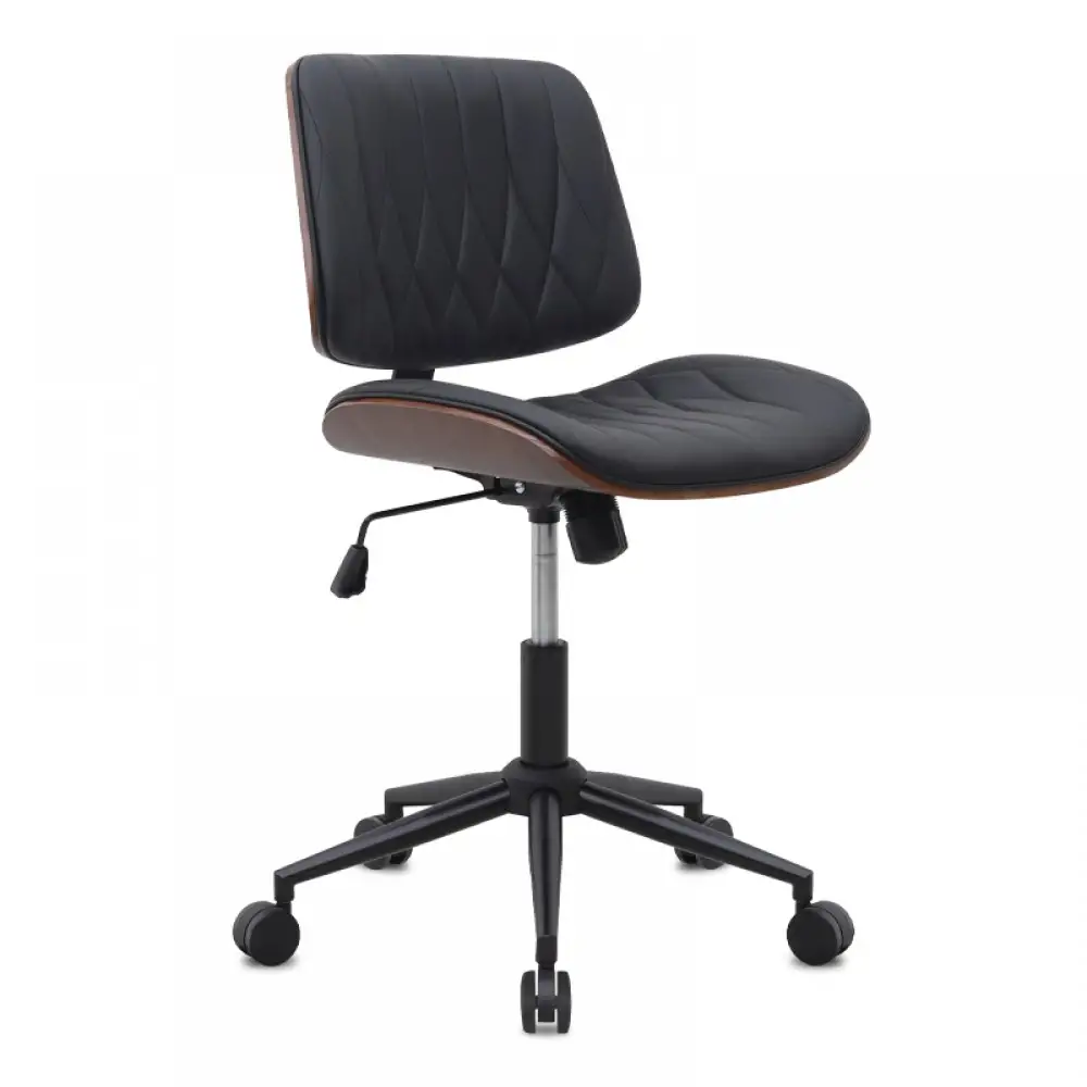 Καρέκλα γραφείου Corina Megapap από τεχνόδερμα χρώμα μαύρο 60x65x82/92εκ. | GP040-0028,1