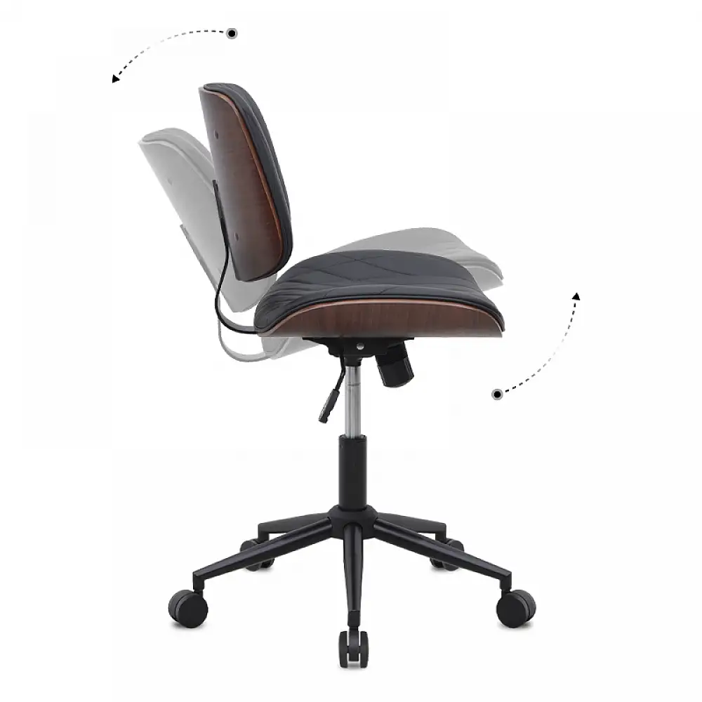 Καρέκλα γραφείου Corina Megapap από τεχνόδερμα χρώμα μαύρο 60x65x82/92εκ. | GP040-0028,1