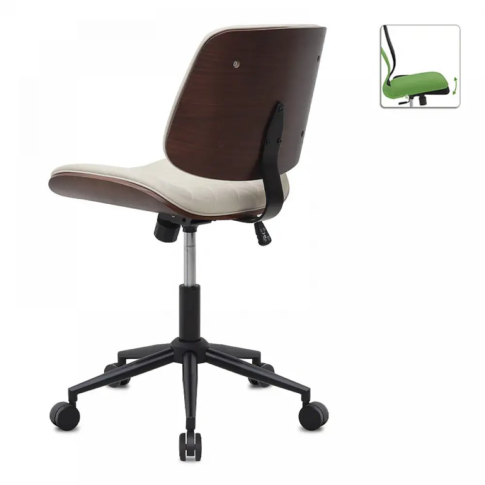 Καρέκλα γραφείου Corina Megapap από τεχνόδερμα χρώμα ανοιχτό μπεζ 60x65x82/92εκ. | GP040-0028,2