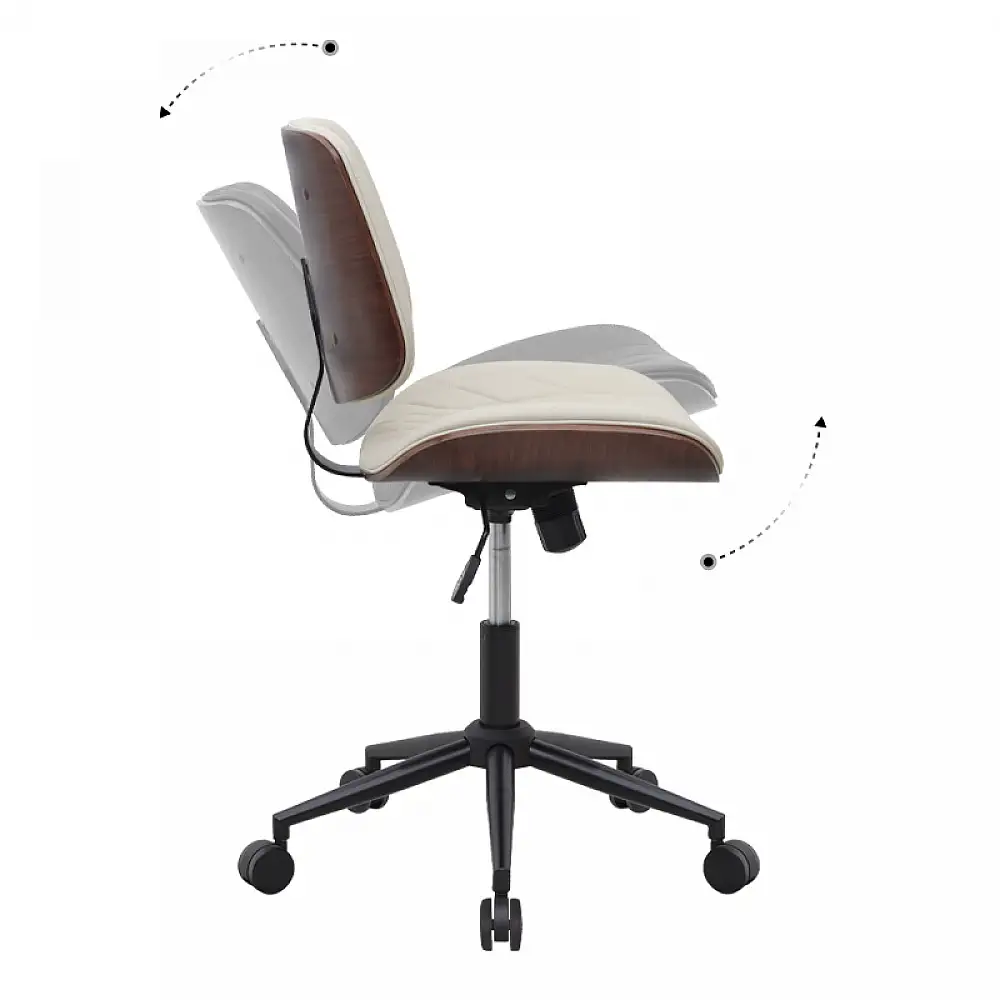 Καρέκλα γραφείου Corina Megapap από τεχνόδερμα χρώμα ανοιχτό μπεζ 60x65x82/92εκ. | GP040-0028,2