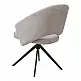 Πολυθρόνα τραπεζαρίας Milano Megapap περιστρεφόμενη χρώμα ανοιχτό μπεζ ύφασμα - μεταλλικό μαύρο πόδι 64x64x83εκ. | GP040-0029,1