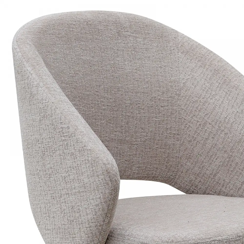 Πολυθρόνα τραπεζαρίας Milano Megapap περιστρεφόμενη χρώμα ανοιχτό μπεζ ύφασμα - μεταλλικό μαύρο πόδι 64x64x83εκ. | GP040-0029,1