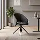 Πολυθρόνα τραπεζαρίας Milano Megapap περιστρεφόμενη χρώμα ανθρακί ύφασμα - μεταλλικό μαύρο πόδι 64x64x83εκ. | GP040-0029,2