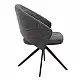 Πολυθρόνα τραπεζαρίας Milano Megapap περιστρεφόμενη χρώμα ανθρακί ύφασμα - μεταλλικό μαύρο πόδι 64x64x83εκ. | GP040-0029,2