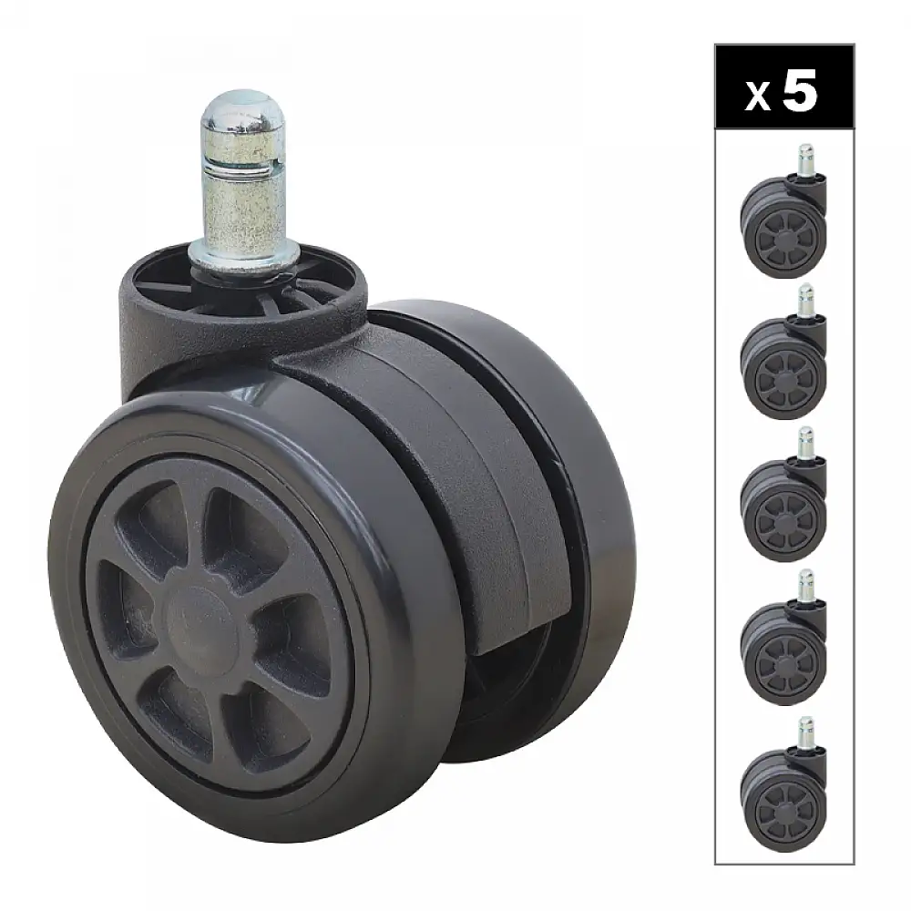 Ανταλλακτικά Ροδάκια Megapap για καρέκλες γραφείου σετ 5 τμχ χρώμα μαύρο | GP040-0030,1