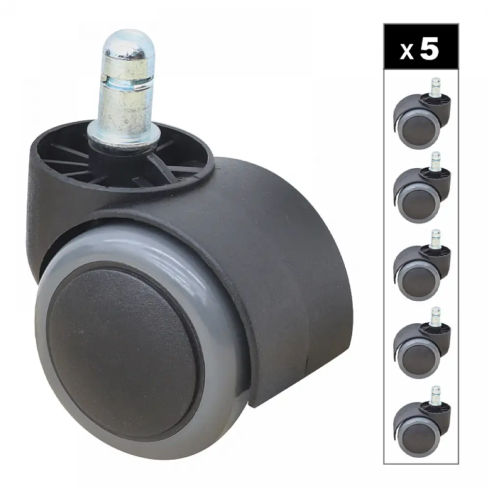 Ανταλλακτικά Ροδάκια Megapap για καρέκλες γραφείου σετ 5 τμχ χρώμα μαύρο - γκρι | GP040-0032,2