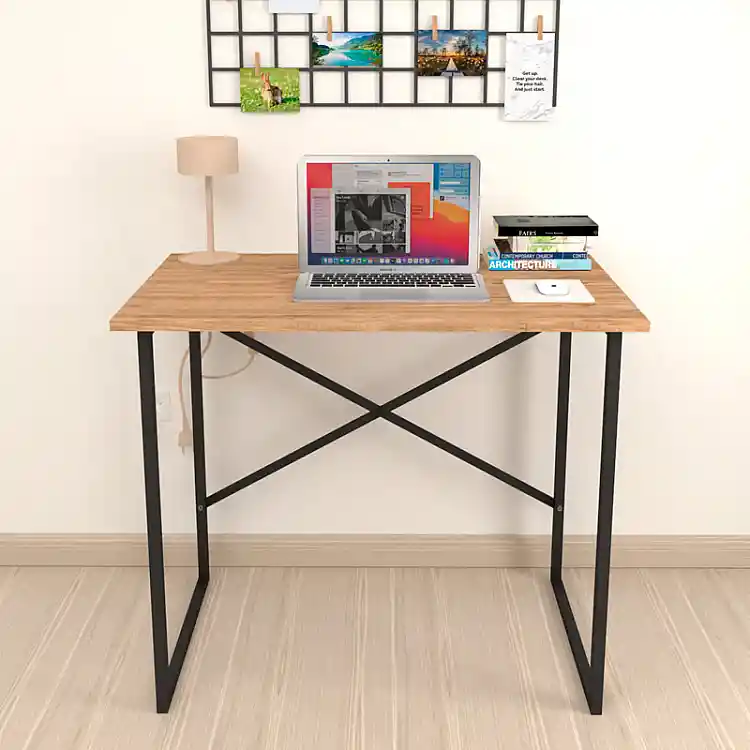 Γραφείο εργασίας Rilke Megapap χρώμα μαύρο - pine oak 90x60x75εκ. | GP041-0014,2