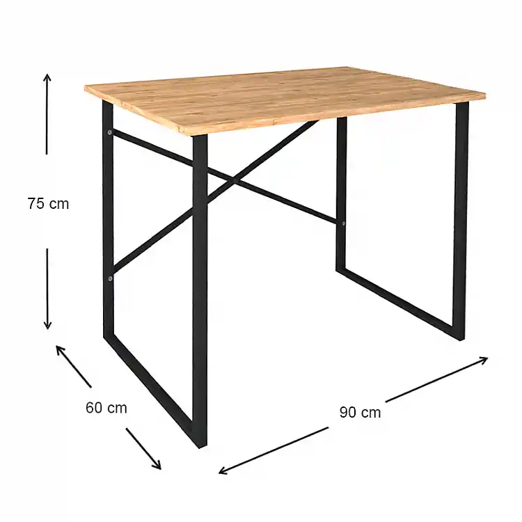 Γραφείο εργασίας Rilke Megapap χρώμα μαύρο - pine oak 90x60x75εκ. | GP041-0014,2