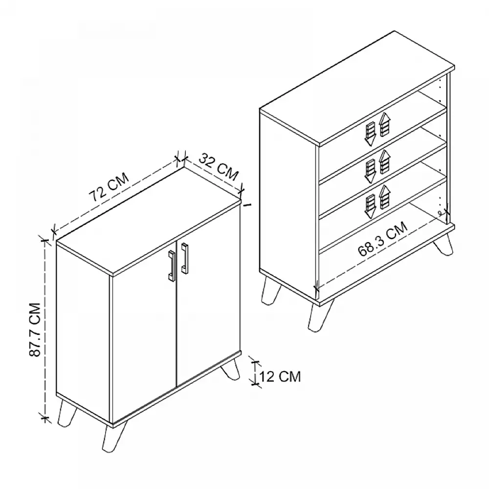Ντουλάπι κουζίνας/μπάνιου - Παπουτσοθήκη Lilly Megapap χρώμα λευκό 72x32,5x88εκ. | GP041-0017,1