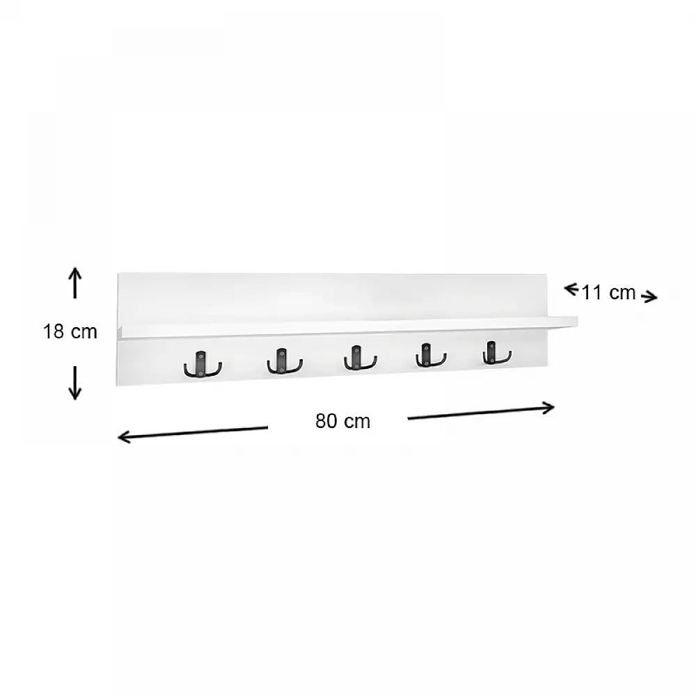 Κρεμάστρα τοίχου Kery Megapap χρώμα λευκό 80x11x18εκ. | GP041-0025,1