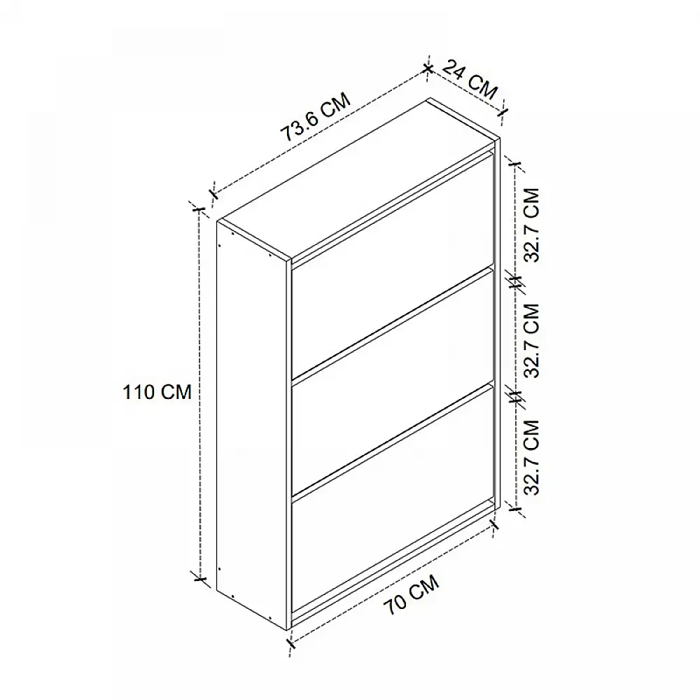 Παπουτσοθήκη Nave Megapap 18 ζευγών χρώμα pine oak 73,6x24x110εκ. | GP041-0029,2