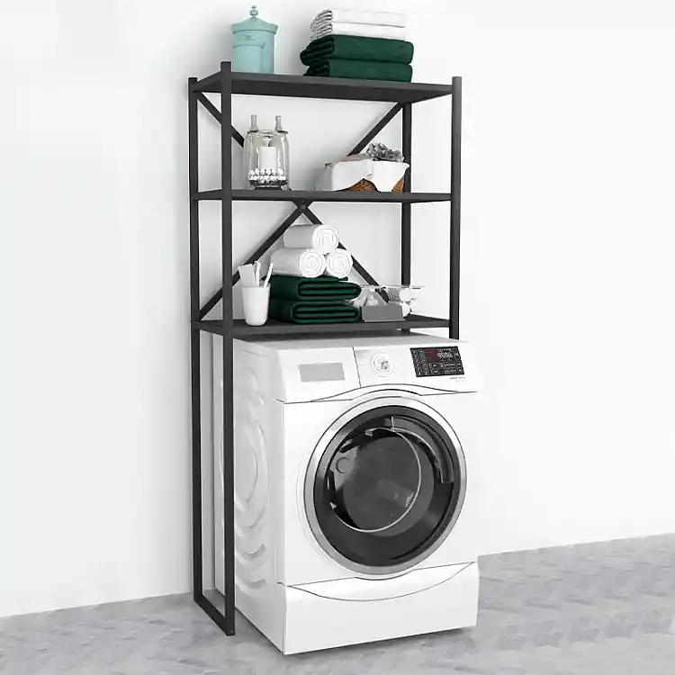 Έπιπλο πλυντηρίου Mindy Megapap μεταλλικό - μελαμίνης χρώμα μαύρο - ανθρακί 66x34x160εκ. | GP041-0032,4