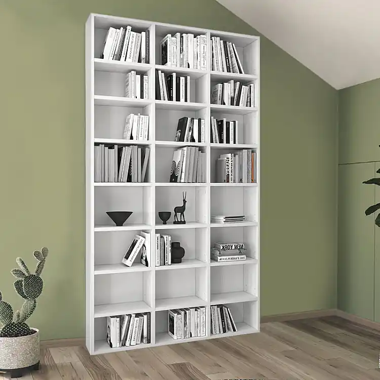 Βιβλιοθήκη Fyodor Megapap χρώμα λευκό 102x16x178εκ. | GP041-0045,1