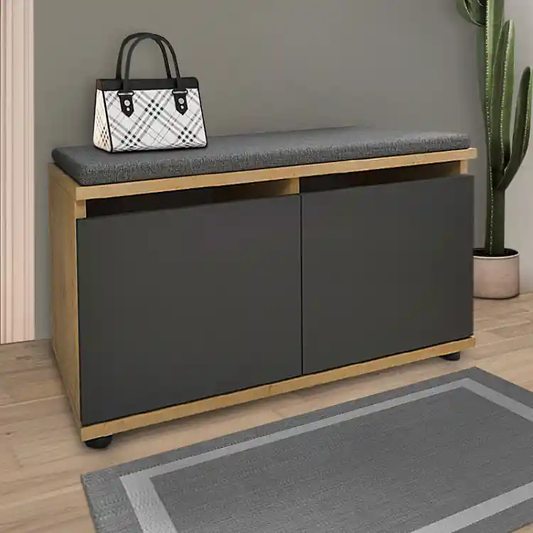 Παπουτσοθήκη Twain Megapap 8 ζευγών χρώμα sapphire oak - ανθρακί 80x35x42εκ. | GP041-0050,2