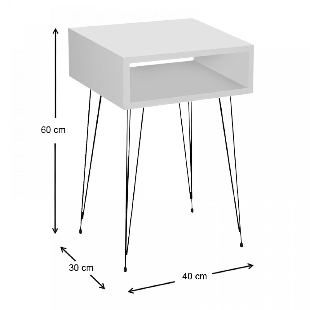 Κομοδίνο μελαμίνης Scott Megapap χρώμα λευκό 40x30x60εκ. Κομοδίνο μελαμίνης Scott Megapap χρώμα λευκό 40x30x60εκ.