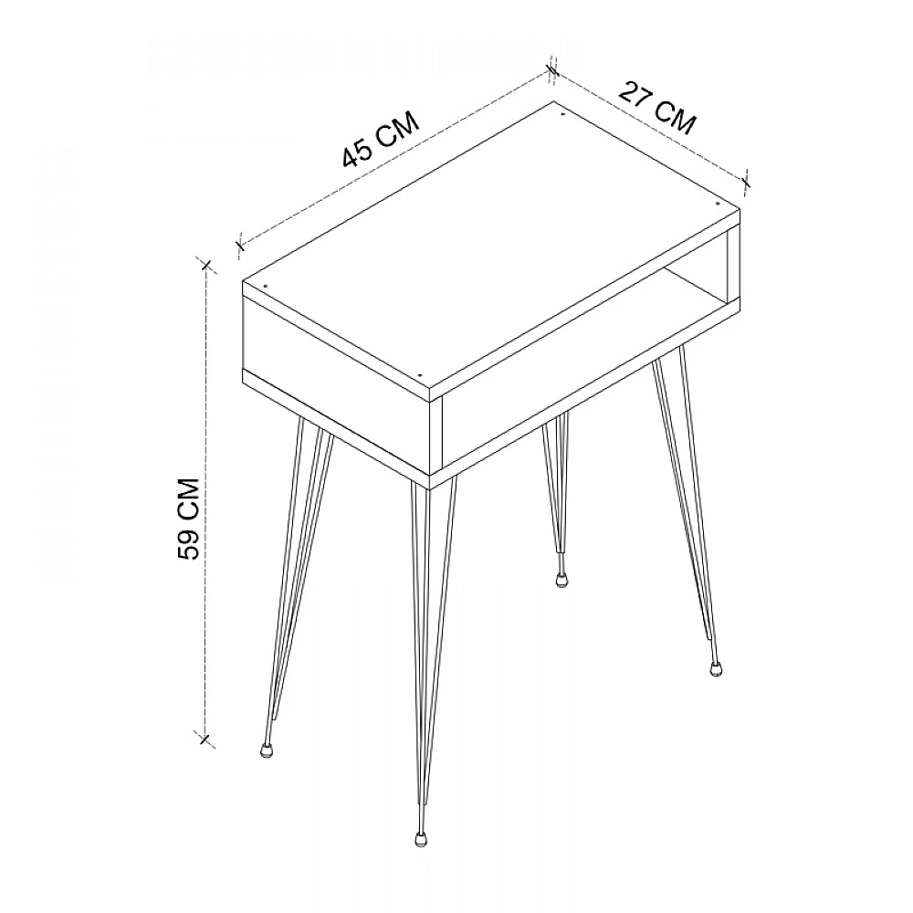 Κομοδίνο μελαμίνης Scott Megapap χρώμα λευκό 40x30x60εκ. Κομοδίνο μελαμίνης Scott Megapap χρώμα λευκό 40x30x60εκ.
