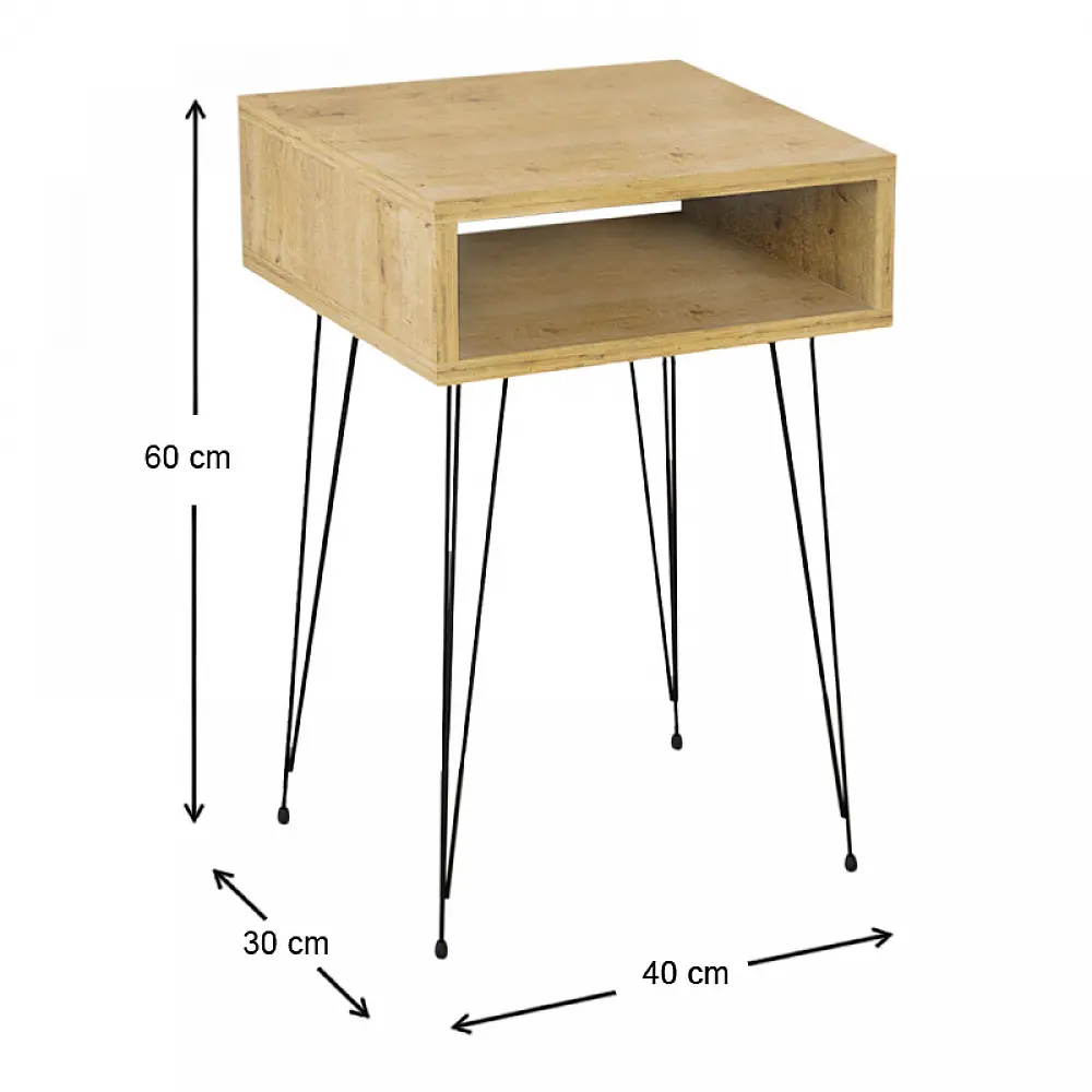 Κομοδίνο μελαμίνης Scott Megapap χρώμα sapphire oak 40x30x60εκ. Κομοδίνο μελαμίνης Scott Megapap χρώμα sapphire oak 40x30x60εκ.