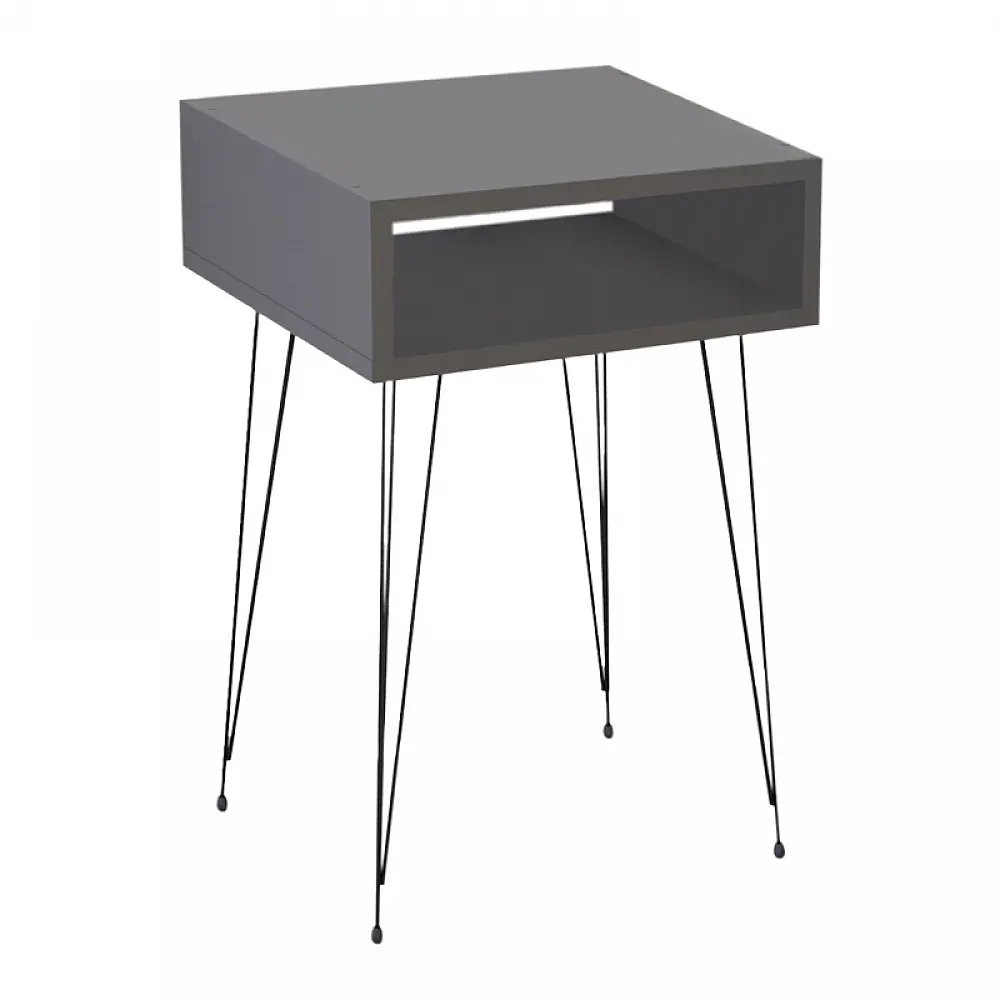 Κομοδίνο μελαμίνης Scott Megapap χρώμα ανθρακί 40x30x60εκ. Κομοδίνο μελαμίνης Scott Megapap χρώμα ανθρακί 40x30x60εκ.