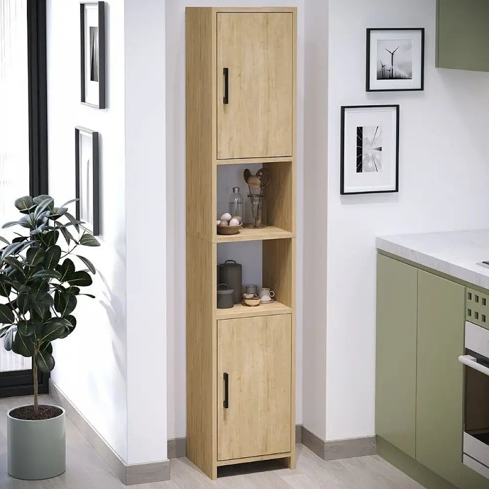 Ντουλάπι κουζίνας - μπάνιου Hobbes Megapap χρώμα sapphire oak 35x30x182,3εκ. | GP041-0056,2