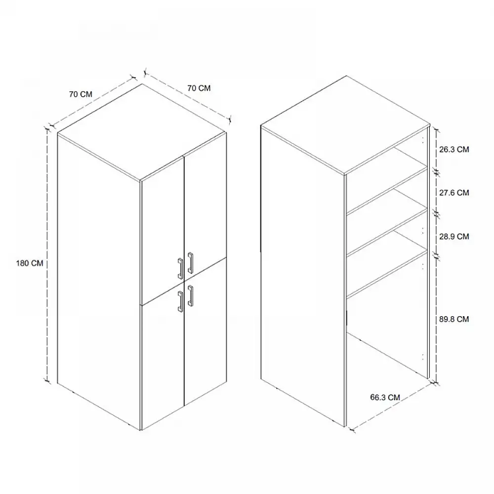Ντουλάπα μπάνιου - Έπιπλο πλυντηρίου Millay Megapap χρώμα sapphire oak 70x70x180εκ. | GP041-0057,2