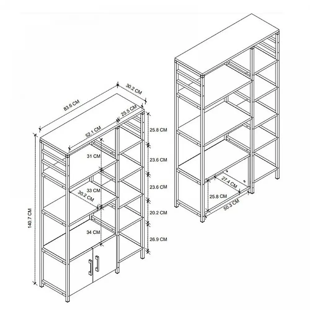 Έπιπλο κουζίνας Benito Megapap χρώμα μαύρο - ανθρακί 83,6x30,2x140,7εκ. | GP041-0067,2