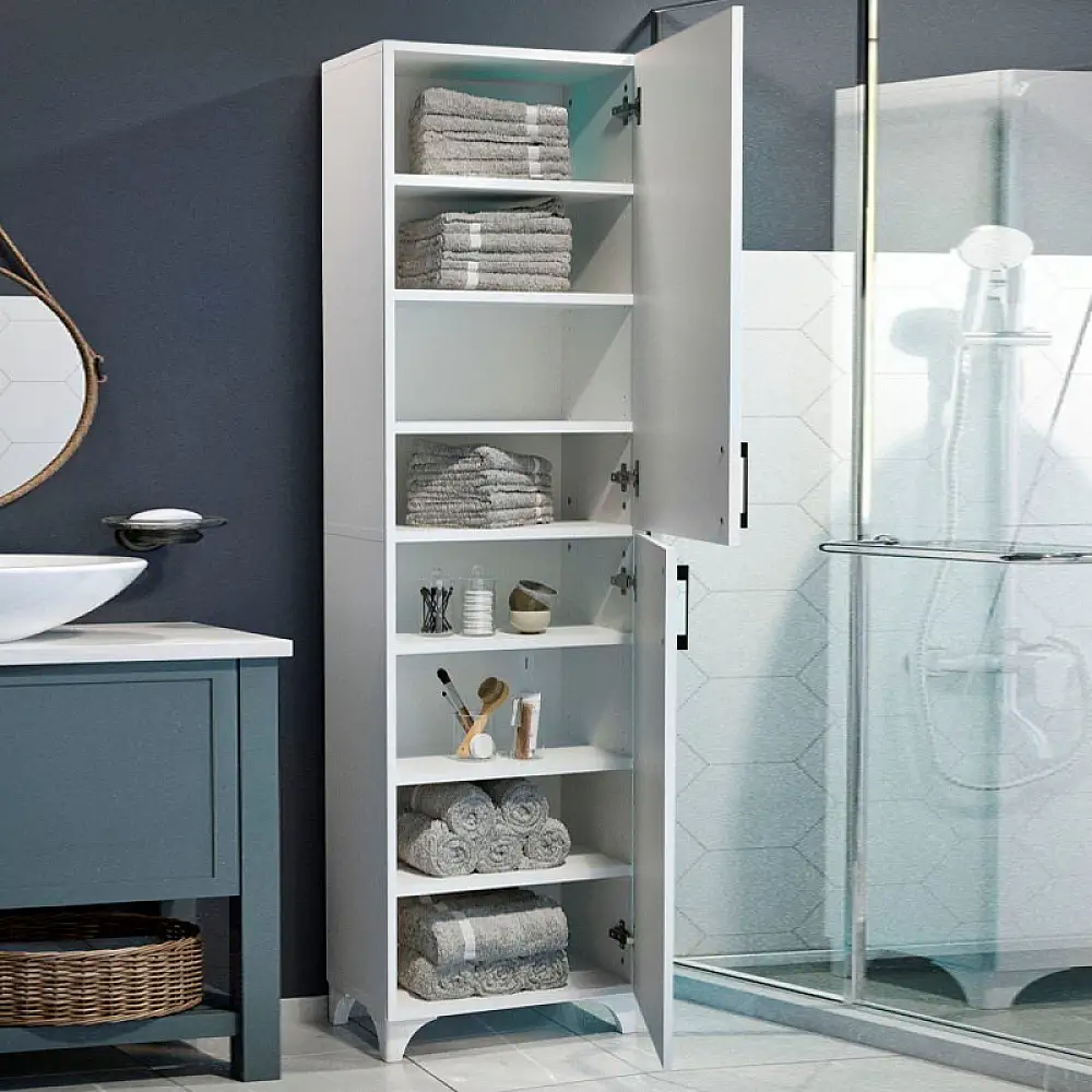 Ντουλάπι κουζίνας/μπάνιου Charlie Megapap χρώμα λευκό 49x31,8x173,9εκ. | GP041-0069,1