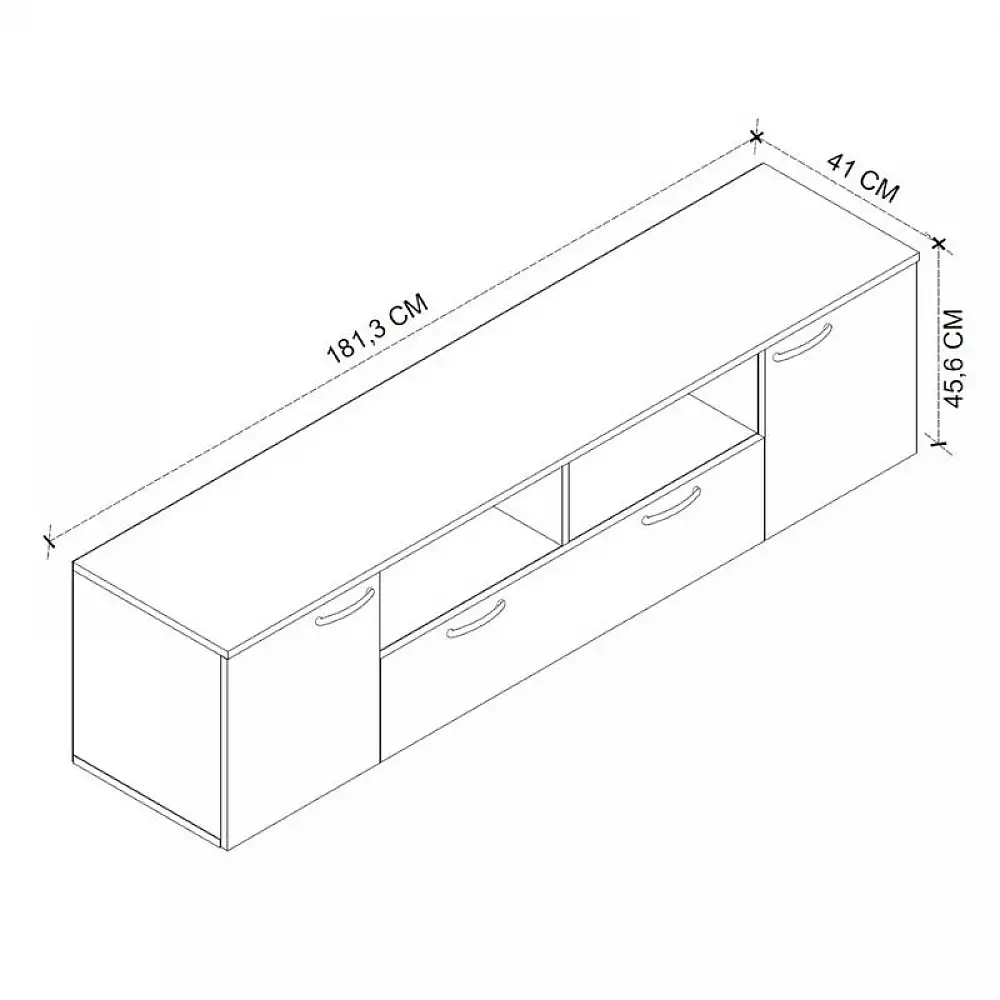 Έπιπλο τηλεόρασης Girit Megapap χρώμα καρυδί - ανθρακί 181,3x41x46,2εκ. | GP041-0080,1