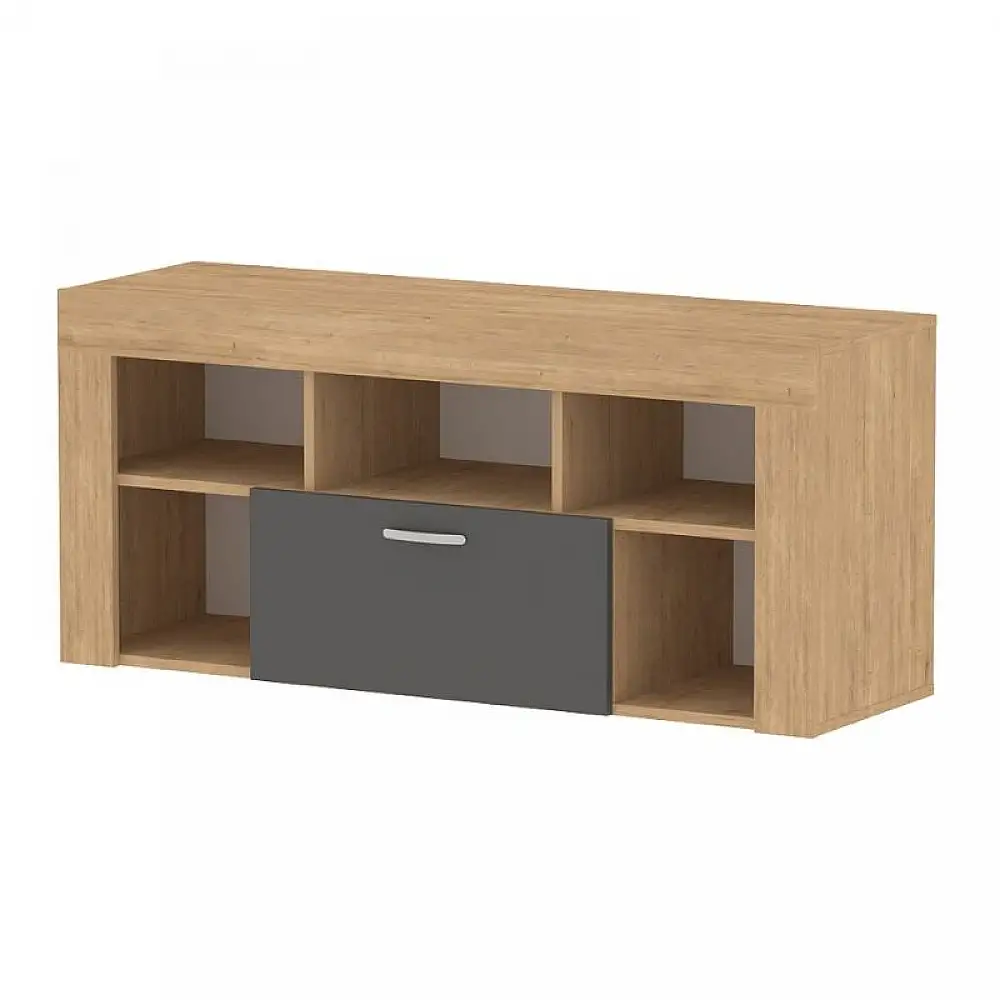 Έπιπλο τηλεόρασης Midili Megapap χρώμα sapphire oak - ανθρακί 135x42x60,7εκ. | GP041-0082,1