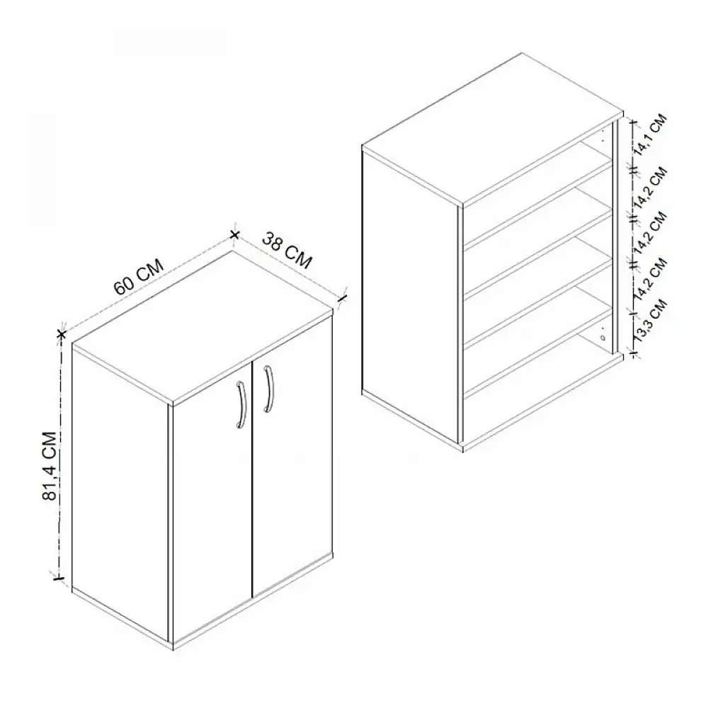 Παπουτσοθήκη - Ντουλάπι Manolo Megapap χρώμα λευκό 60x38x81,4εκ. | GP041-0084,1