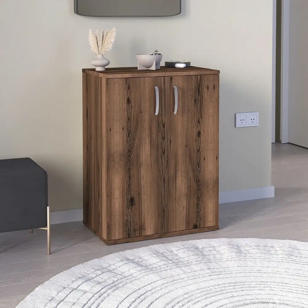 Παπουτσοθήκη - Ντουλάπι Manolo Megapap χρώμα καπνιστή καρυδιά 60x38x81,4εκ. | GP041-0084,2