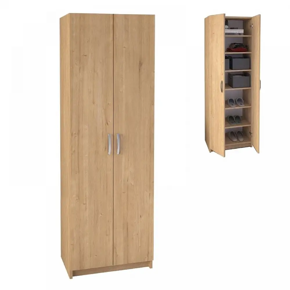 Παπουτσοθήκη Renso Megapap δίφυλλη χρώμα sapphire oak 59,8x37,8x178,5εκ. | GP041-0085,3