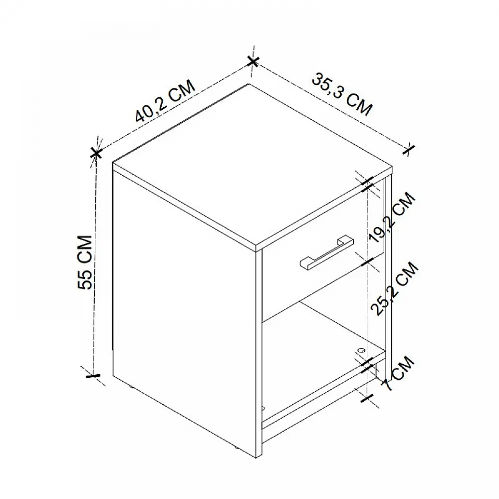 Κομοδίνο Scoty Megapap χρώμα sapphire oak 40,2x35,3x55εκ. Κομοδίνο Scoty Megapap χρώμα sapphire oak 40,2x35,3x55εκ.