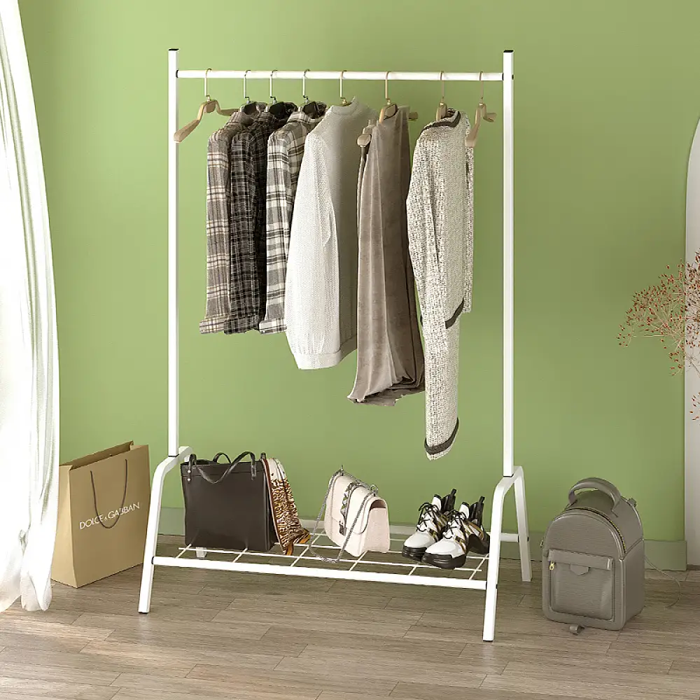 Επιδαπέδια κρεμάστρα Selman Megapap μεταλλική χρώμα λευκό 87,6x36x136εκ. | GP041-0101,2