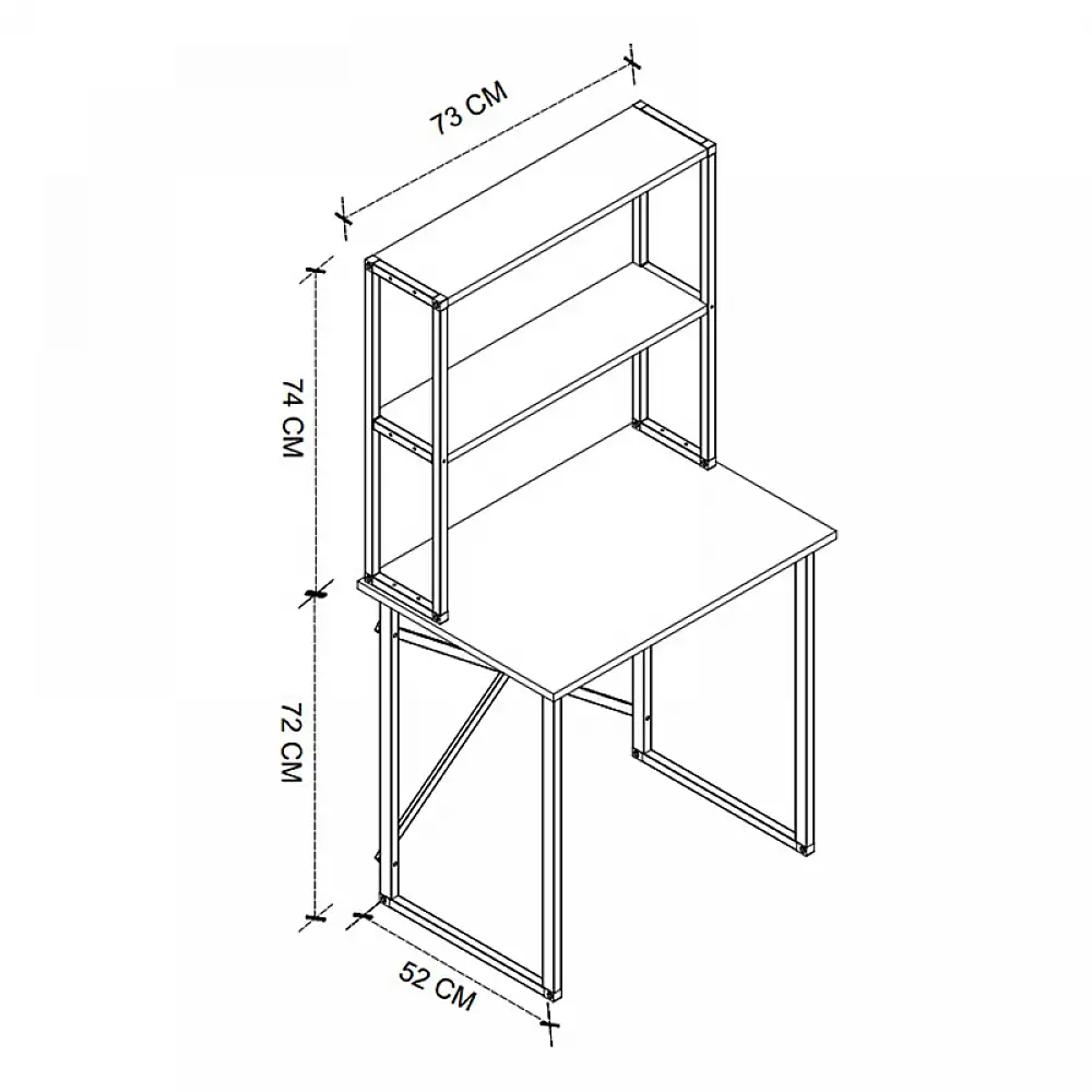 Γραφείο εργασίας Pope Megapap χρώμα pine oak 73x52x146εκ. - GP041-0104,1