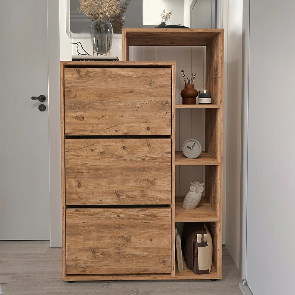 Παπουτσοθήκη Lego Megapap χρώμα pine oak 90x32x143εκ. Παπουτσοθήκη Lego Megapap χρώμα pine oak 90x32x143εκ.