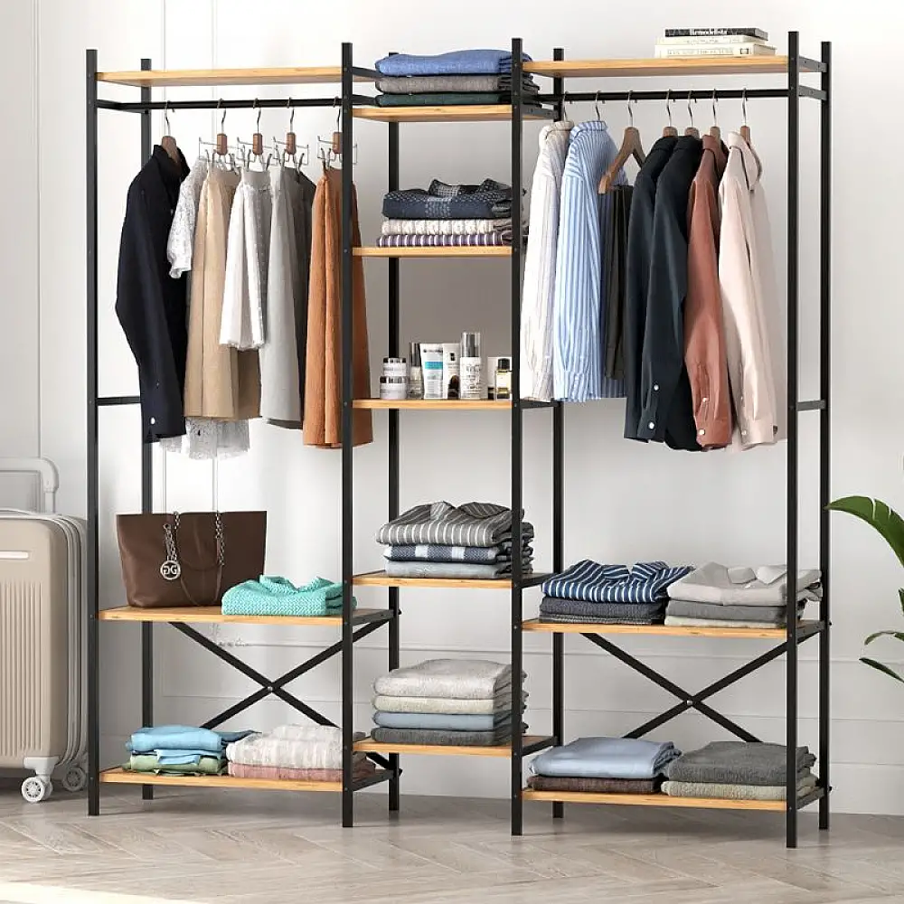 Ντουλάπα ρούχων ανοιχτή - Έπιπλο εισόδου Openix Megapap χρώμα pine oak 171,7x34,2x180,7εκ. | GP041-0126,1