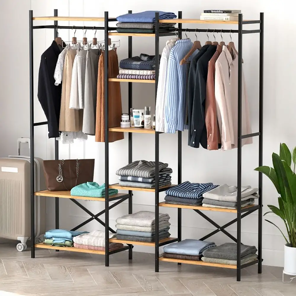 Ντουλάπα ρούχων ανοιχτή - Έπιπλο εισόδου Openix Megapap χρώμα pine oak 171,7x34,2x180,7εκ. | GP041-0126,1