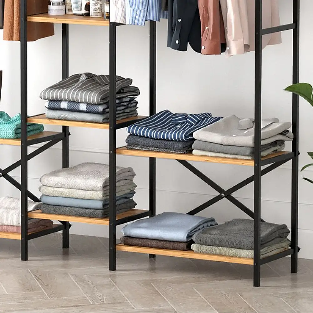 Ντουλάπα ρούχων ανοιχτή - Έπιπλο εισόδου Openix Megapap χρώμα pine oak 171,7x34,2x180,7εκ. | GP041-0126,1