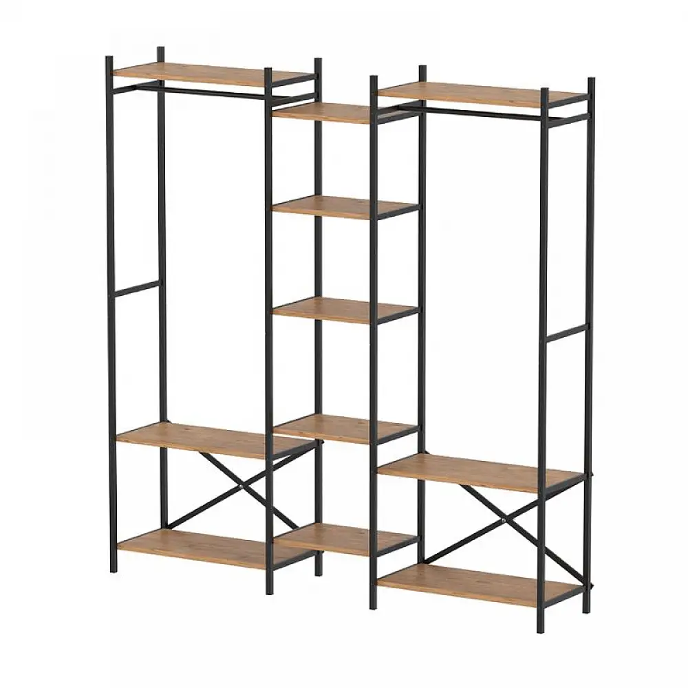 Ντουλάπα ρούχων ανοιχτή - Έπιπλο εισόδου Openix Megapap χρώμα pine oak 171,7x34,2x180,7εκ. | GP041-0126,1