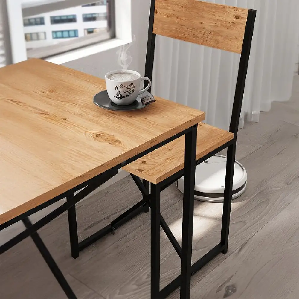 Τραπεζαρία Maysa Megapap Σετ 3 τμχ χρώμα pine oak 72,5x52,5x71,8εκ. | GP041-0127,1