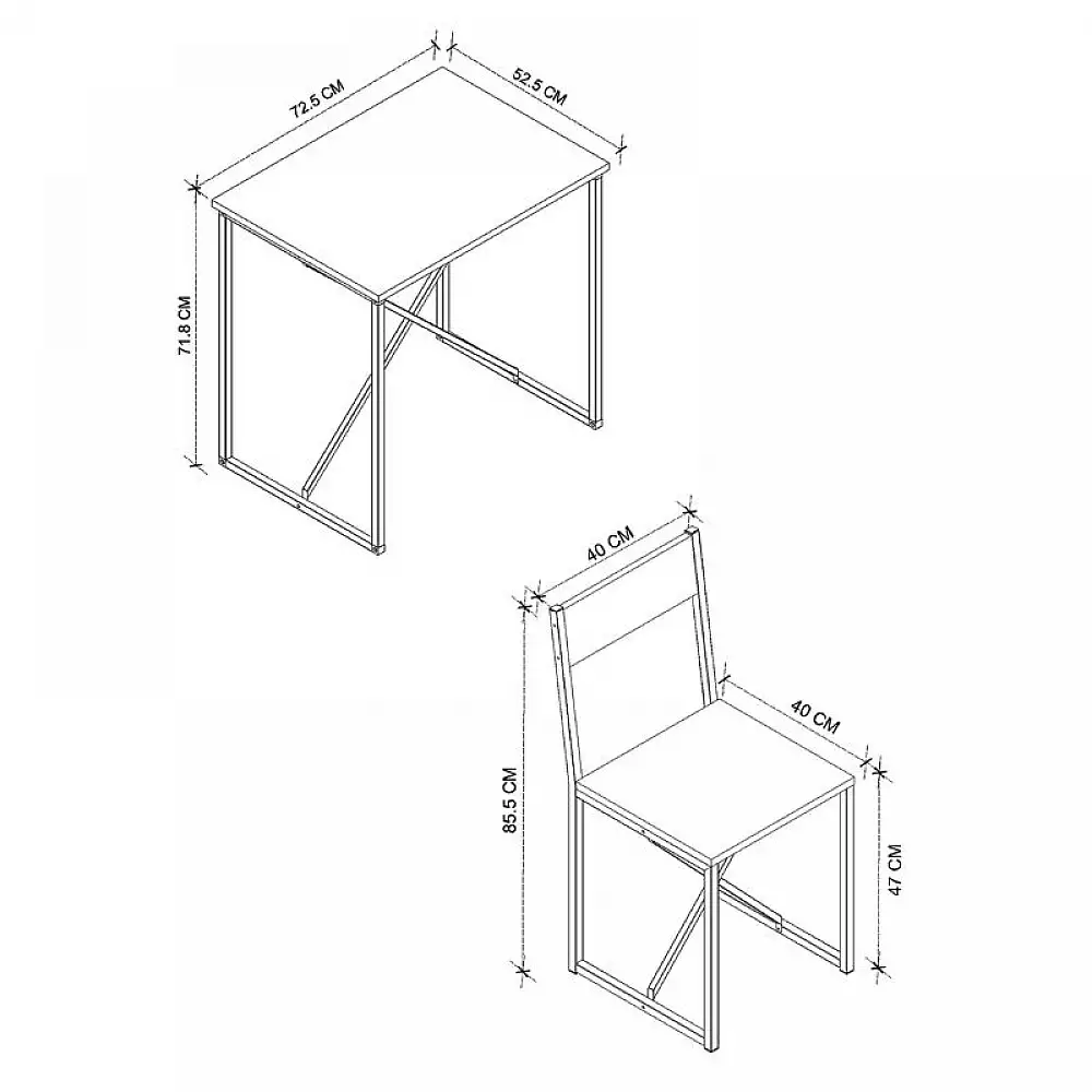 Τραπεζαρία Maysa Megapap Σετ 3 τμχ χρώμα pine oak 72,5x52,5x71,8εκ. | GP041-0127,1