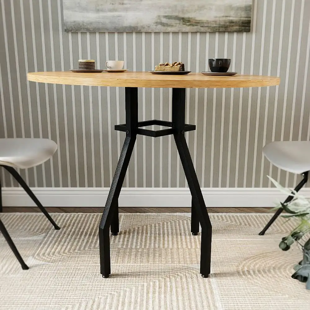 Τραπέζι Roma Megapap χρώμα pine oak Ø80x75εκ. | GP041-0128,1