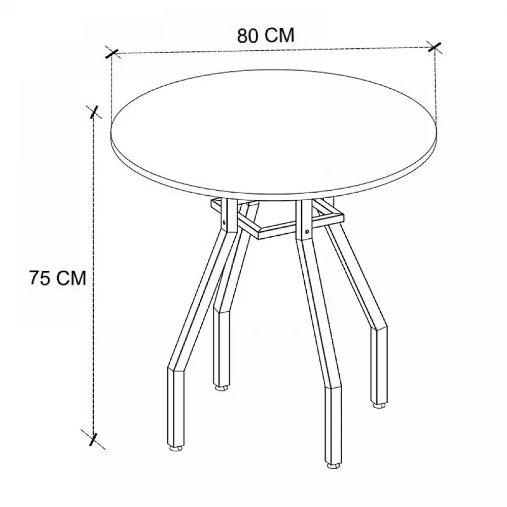 Τραπέζι Roma Megapap χρώμα pine oak Ø80x75εκ. | GP041-0128,1