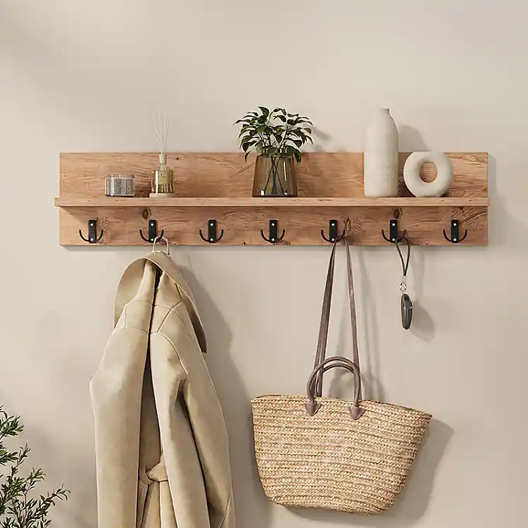 Κρεμάστρα τοίχου Kery Megapap χρώμα pine oak 91x11x20εκ. | GP041-0133,1
