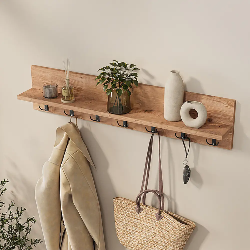 Κρεμάστρα τοίχου Kery Megapap χρώμα pine oak 91x11x20εκ. | GP041-0133,1