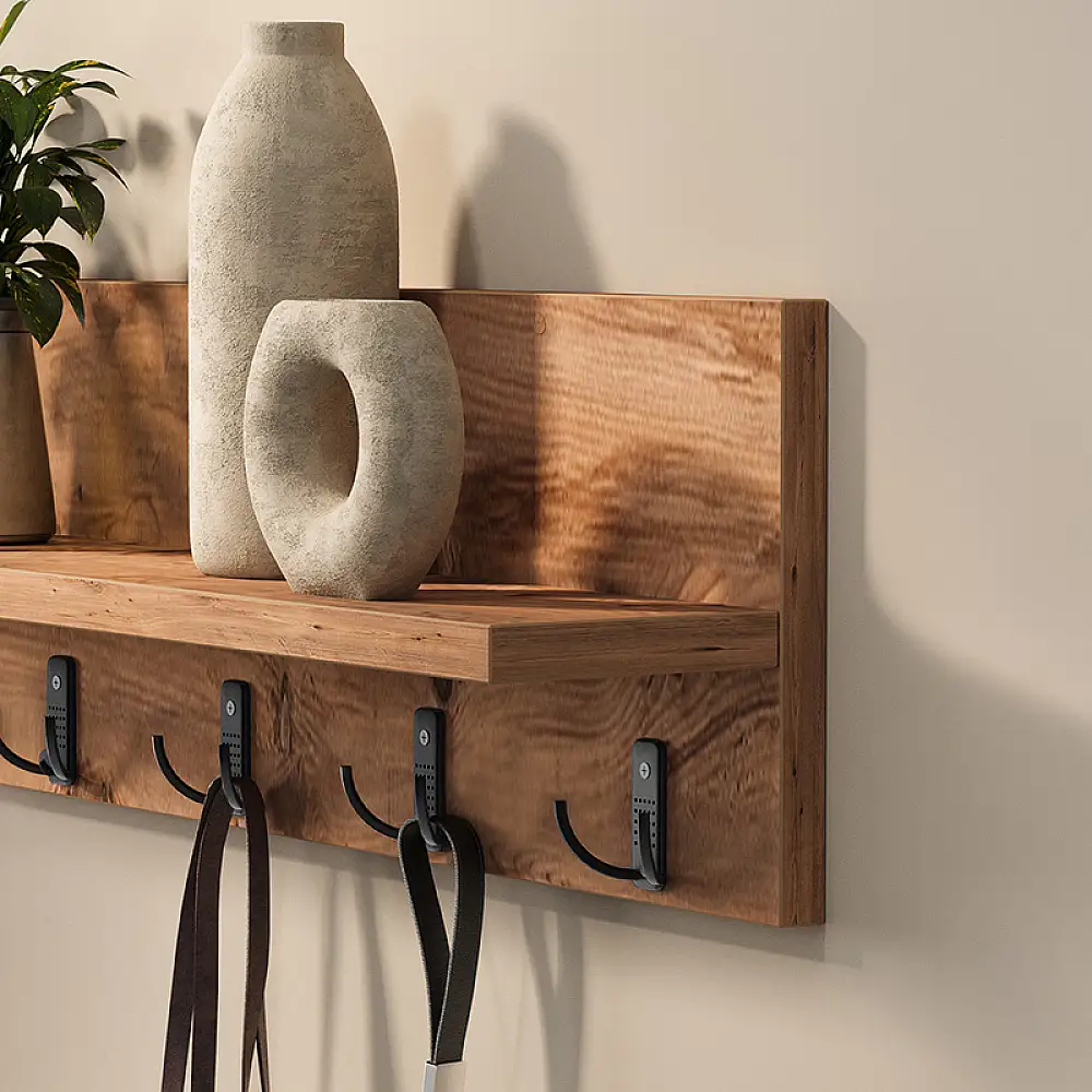 Κρεμάστρα τοίχου Kery Megapap χρώμα pine oak 91x11x20εκ. | GP041-0133,1