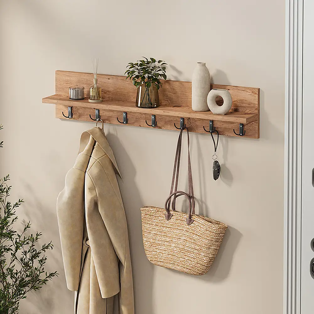 Κρεμάστρα τοίχου Kery Megapap χρώμα pine oak 91x11x20εκ. | GP041-0133,1