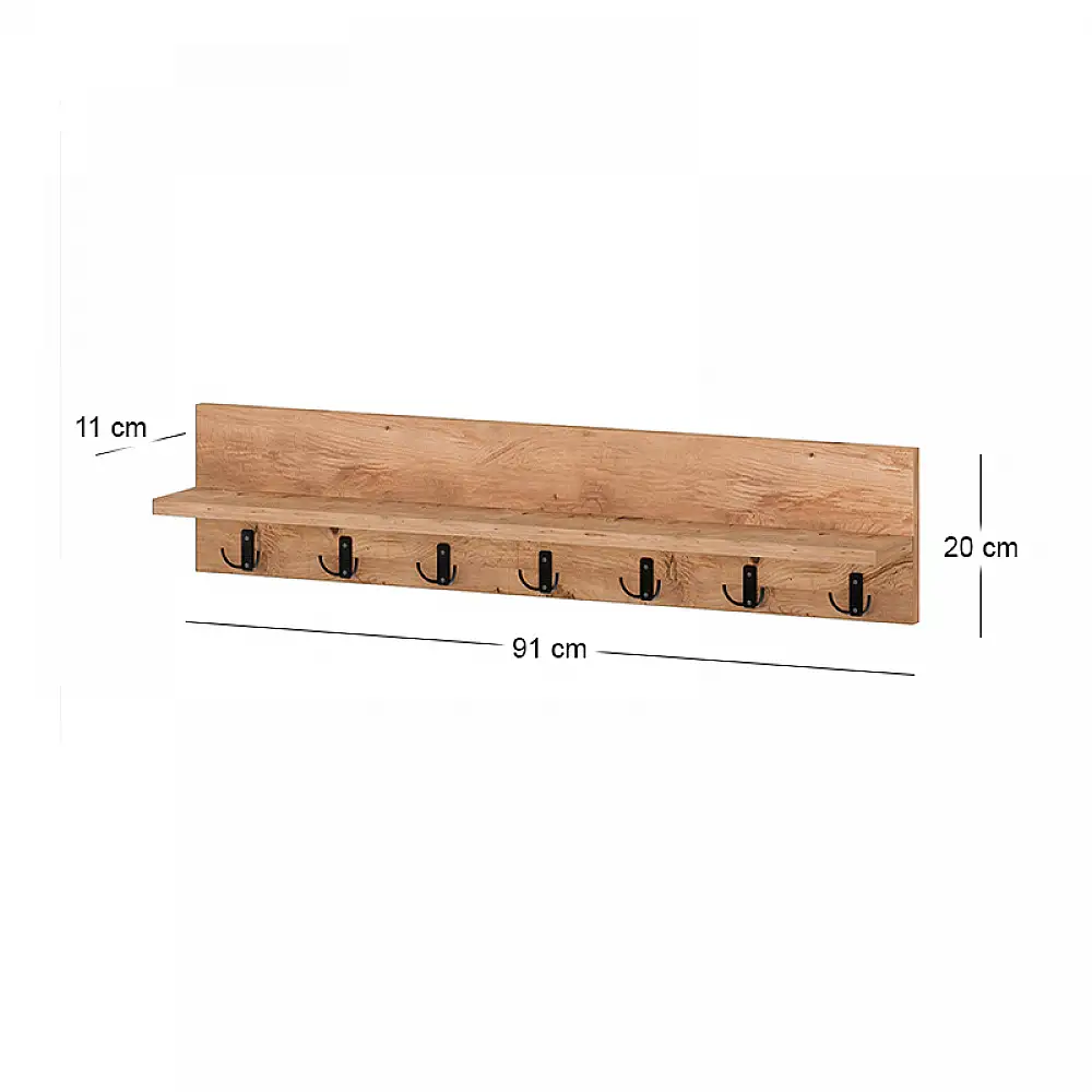 Κρεμάστρα τοίχου Kery Megapap χρώμα pine oak 91x11x20εκ. | GP041-0133,1