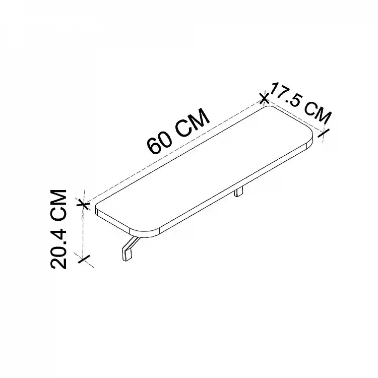 Ραφιέρα τοίχου Barca Megapap χρώμα λευκό 60x17,5x20,4εκ. | GP041-0134,2